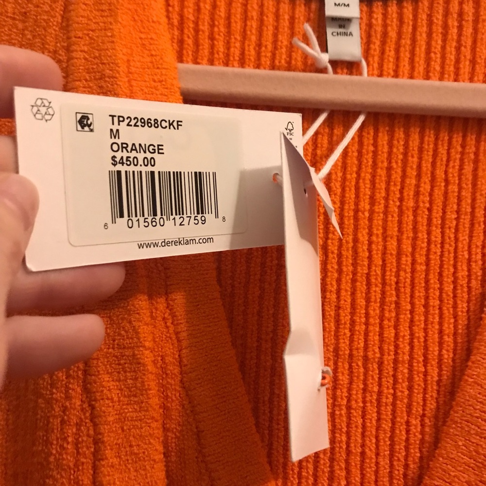 NWT 10 Crosby Derek Lam Orange Layered Cardigan Sweater Top - Picture 4 of 8